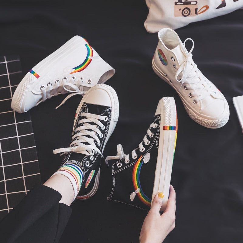 Rainbow Retro Canvas Shoes