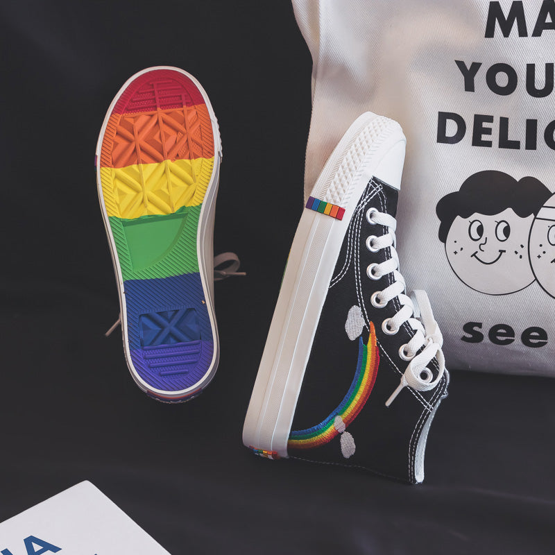 Rainbow Retro Canvas Shoes