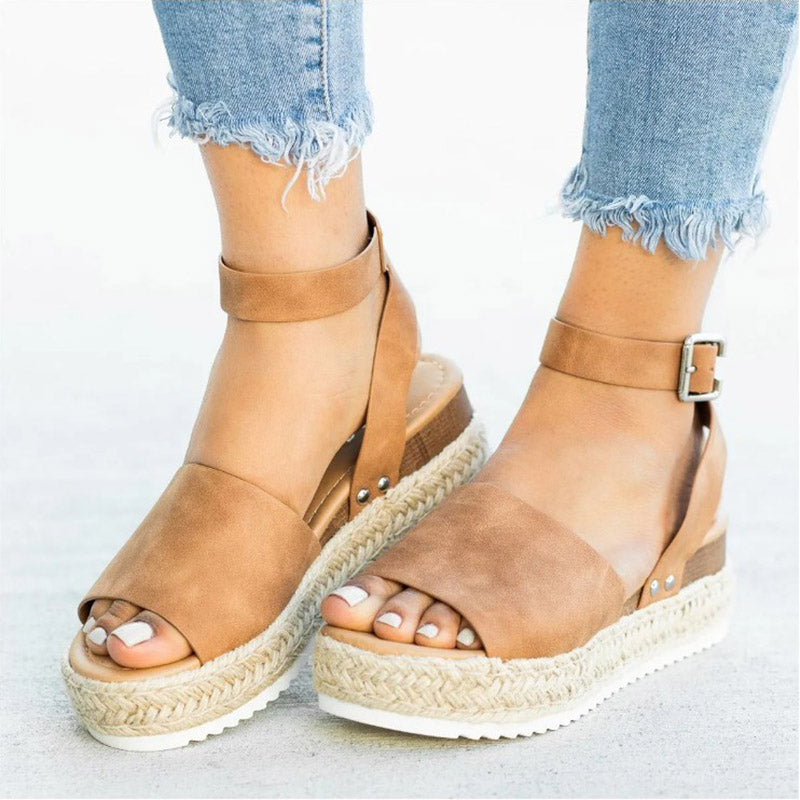 Soft Leather Wedges Shoes