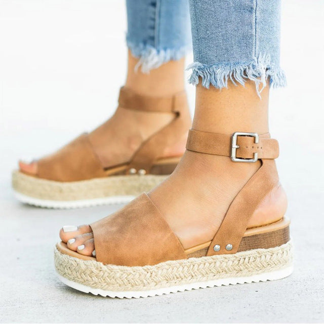 Soft Leather Wedges Shoes