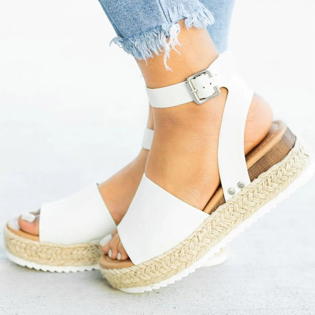 Soft Leather Wedges Shoes