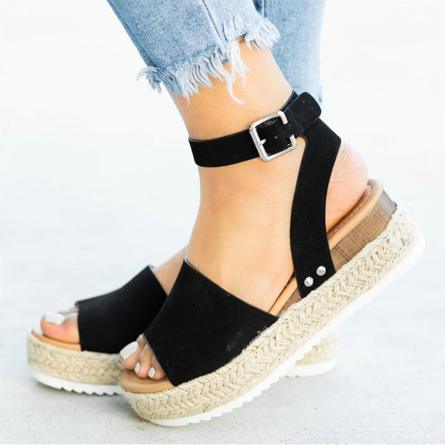 Soft Leather Wedges Shoes