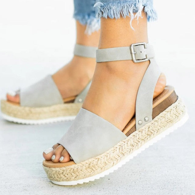 Soft Leather Wedges Shoes