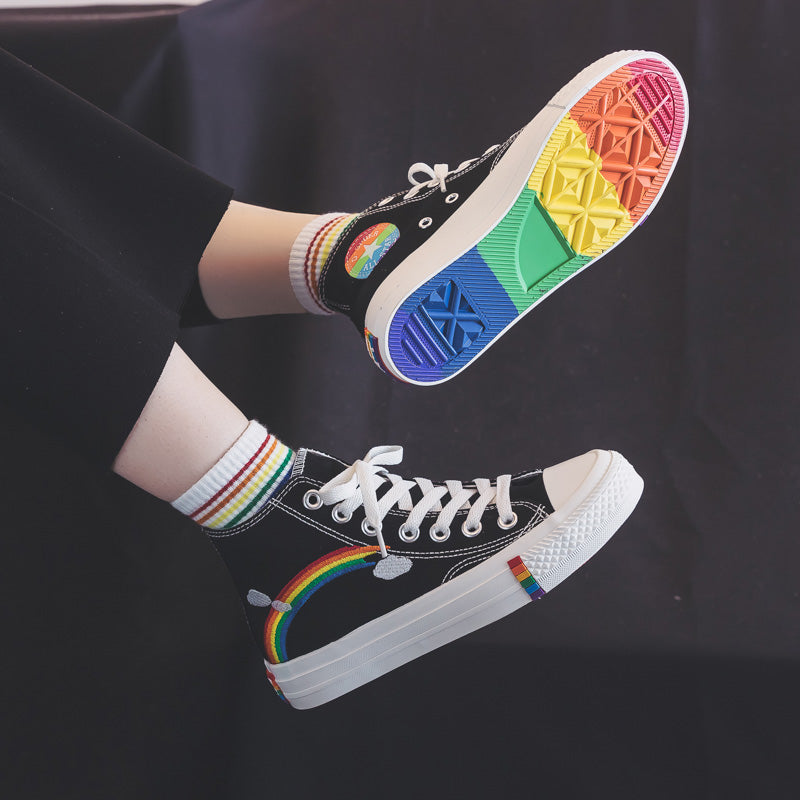 Rainbow Retro Canvas Shoes