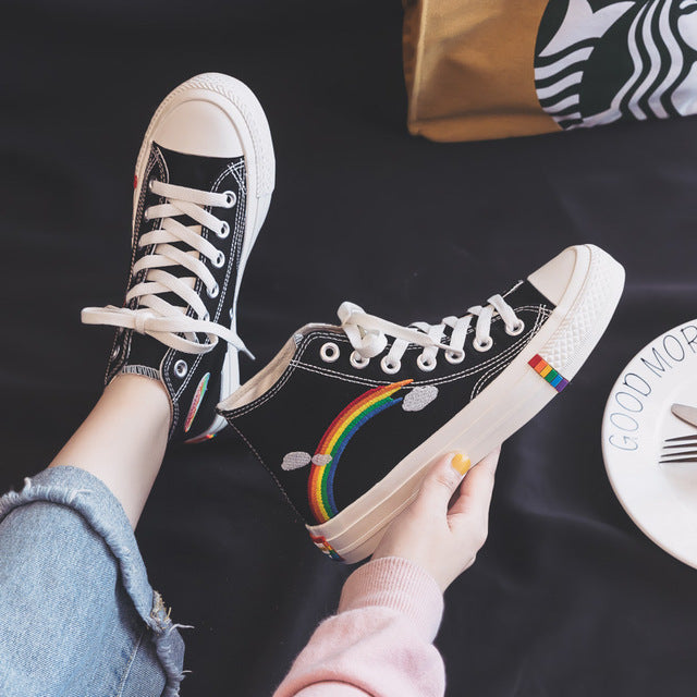 Rainbow Retro Canvas Shoes