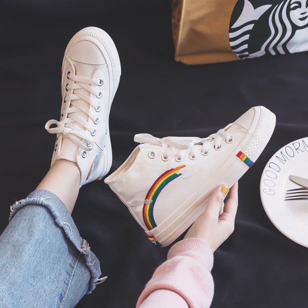 Rainbow Retro Canvas Shoes