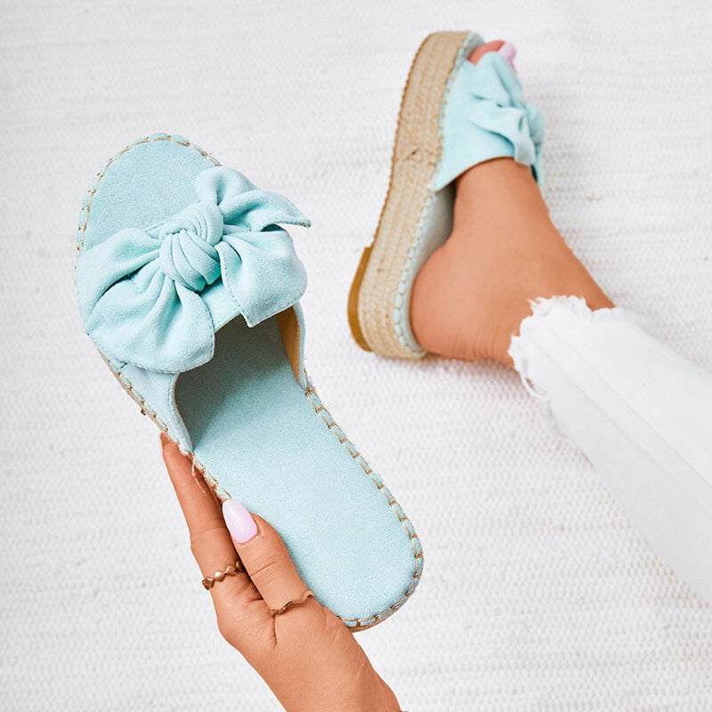 Bowknot Muffin Platform Sandals